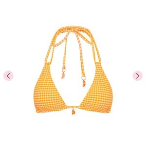 Kulani kinis simple strap halter bikini top in orange cream